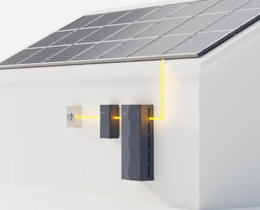 Solar panels on a house with connected Lunar Energy storage system.