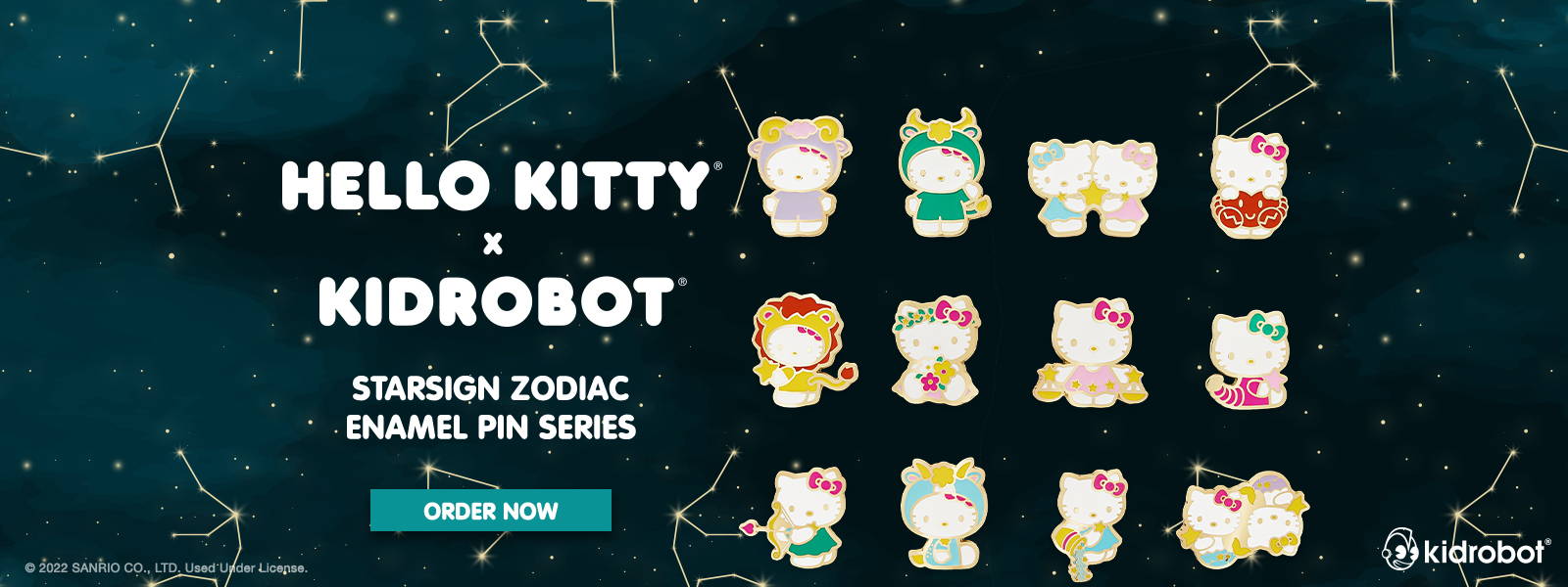 Hello Kitty Zodiac Enamel Pin Series from Kidrobot - Buy Now