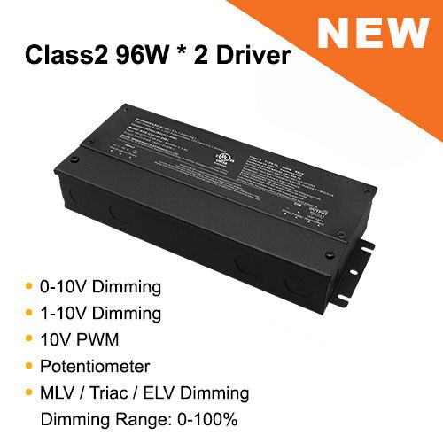 5-in-1 Dimmable LED Driver 192W 24V constant voltage power supply supporting 0-10V, 1-10V, 10V PWM, potentiometer, MLV, TRIAC, and ELV dimming with 0–100% brightness control