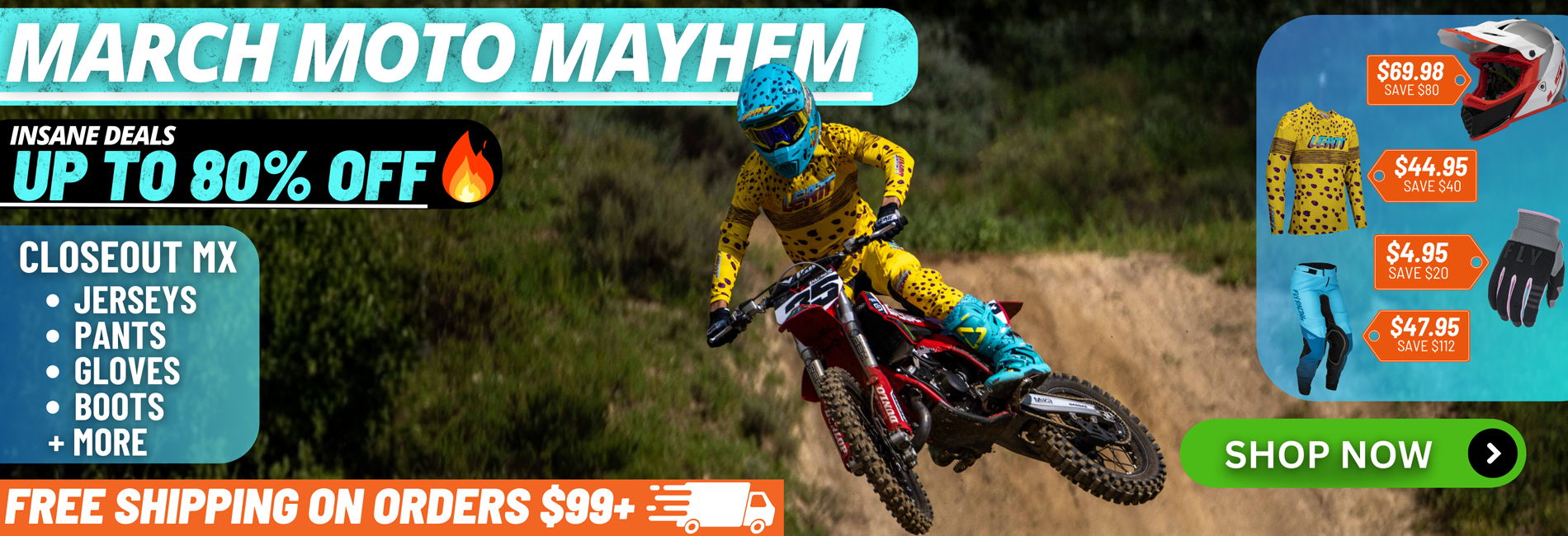 March Moto Mayhem Deals up to 80% off