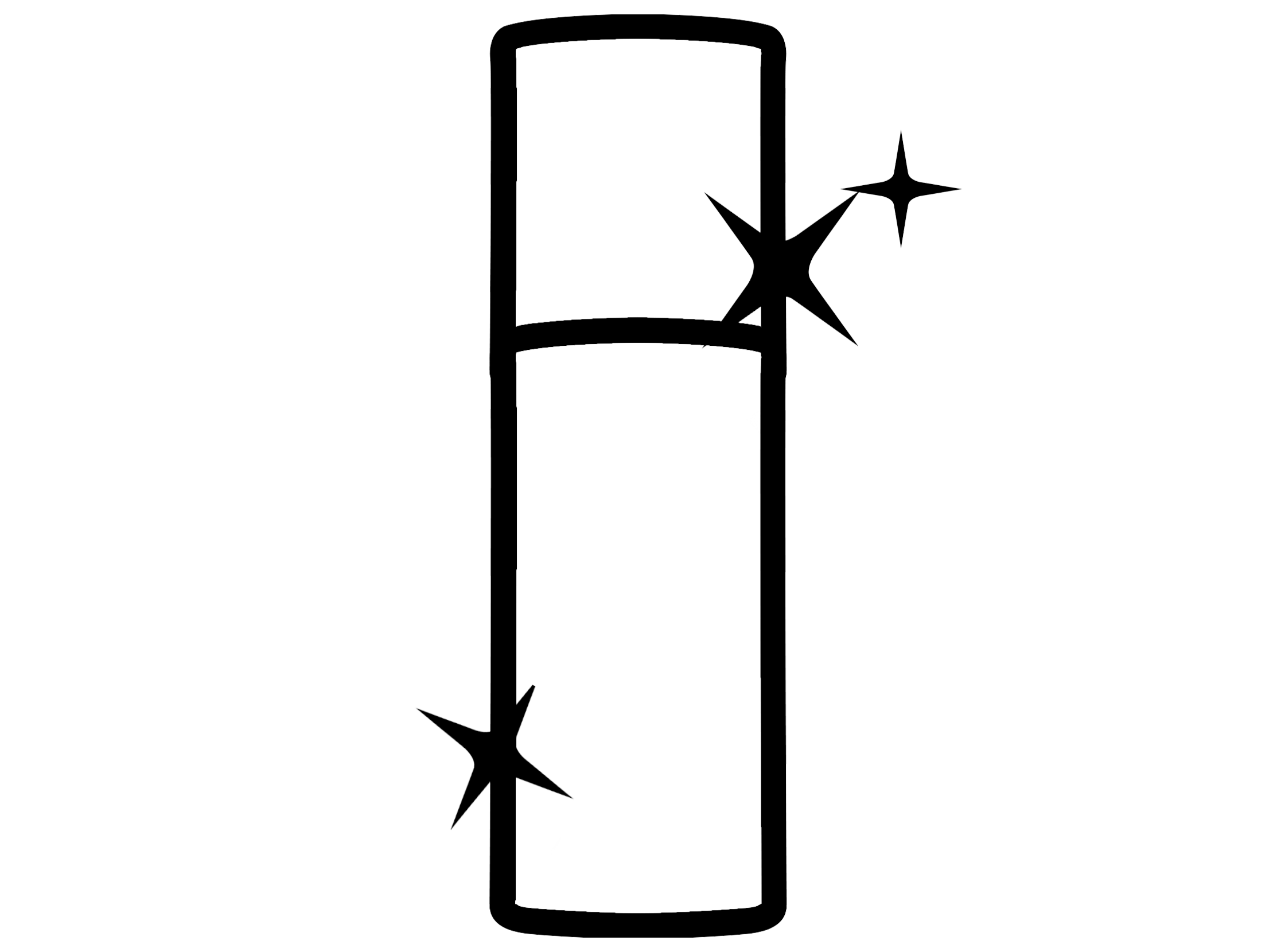 A simple illustration of a sparkling refrigerator.