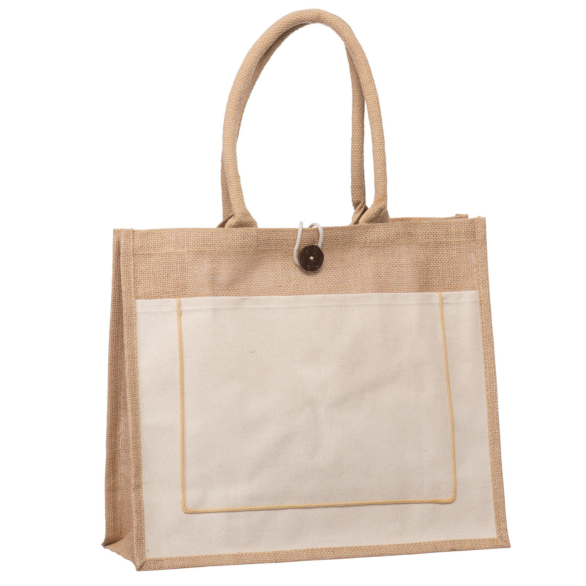 Jute Bag with Canvas Pocket