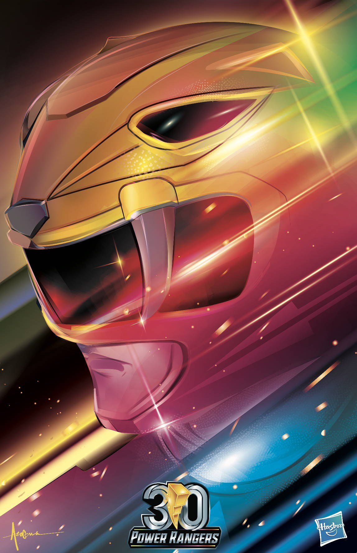 Mighty Morphin Power Rangers 30th Yellow Ranger Digital Poster