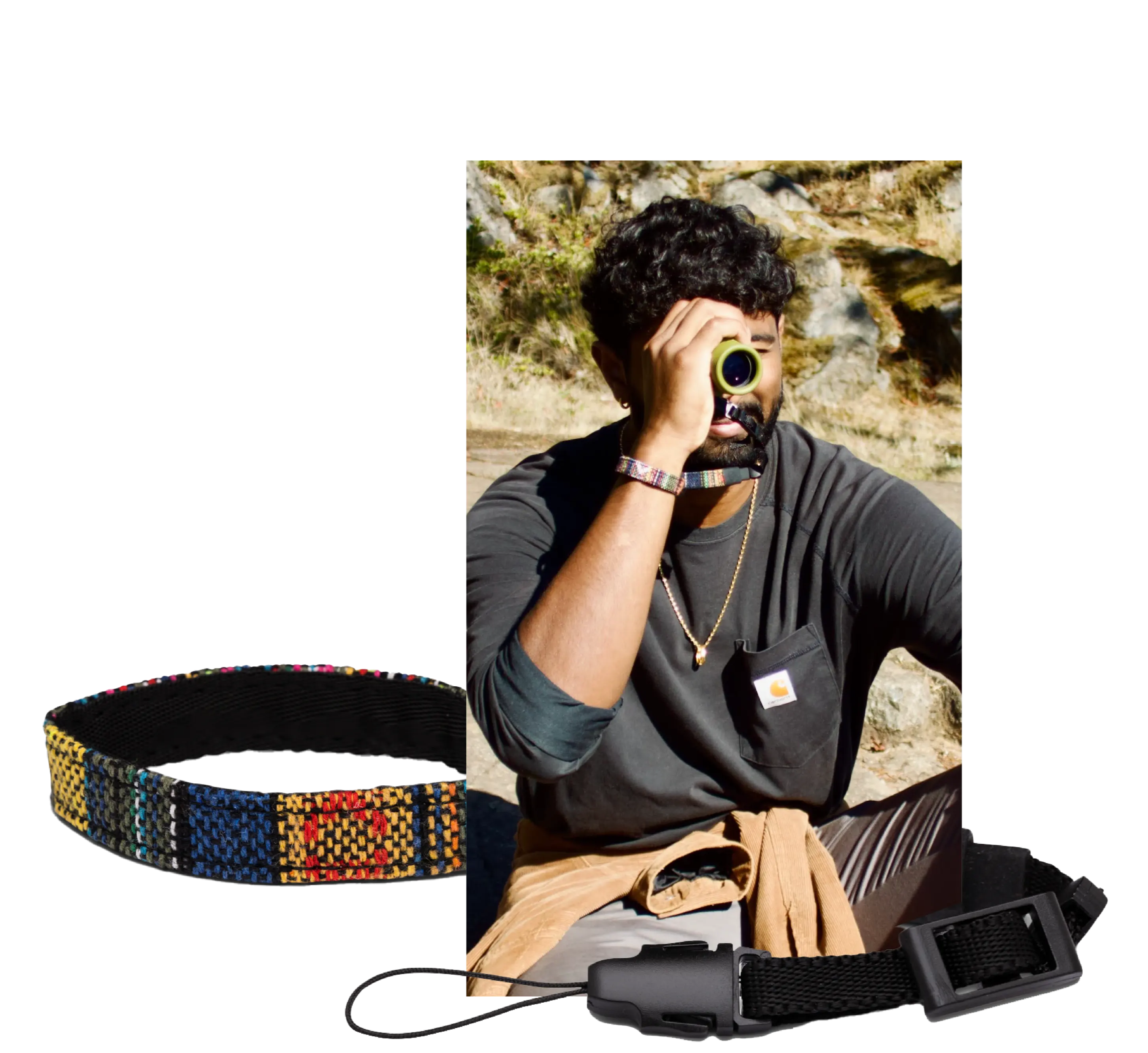 Man using Zoom Tube with Woven Wrist Loop.