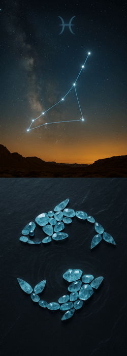 Pisces constellation with pisces birthstones