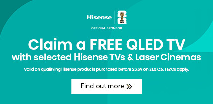 Claim a FREE QLED TV with selected Hisense TVs & Laser Cinemas