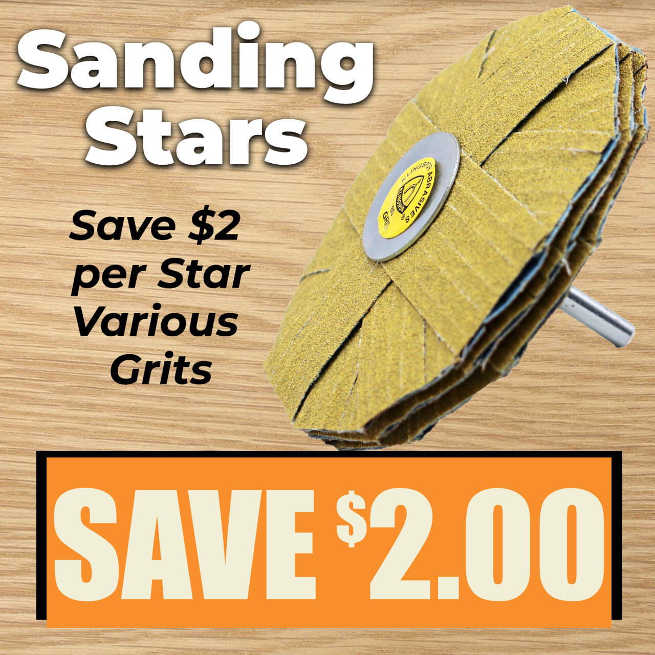 Sanding Stars Save $2