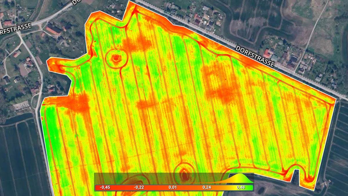 Vegetation index map Pix4Dfields