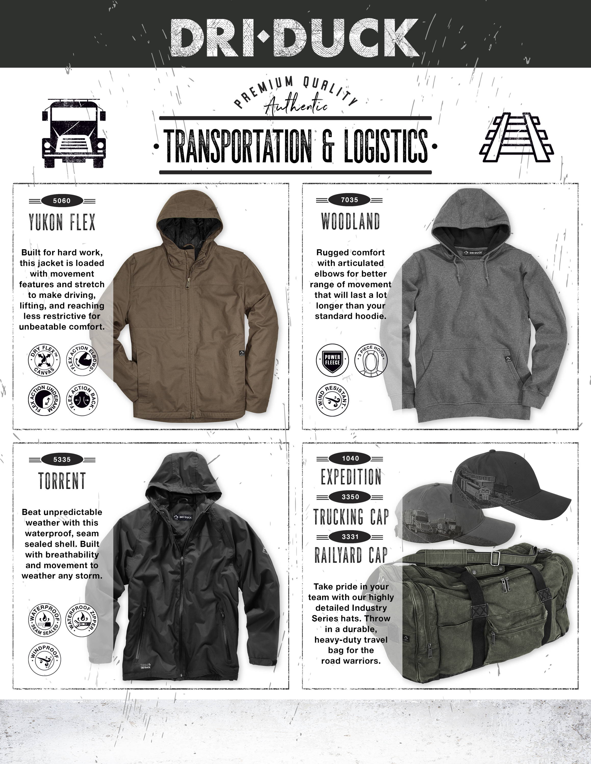 Work jackets for transportation jobs from DRI DUCK