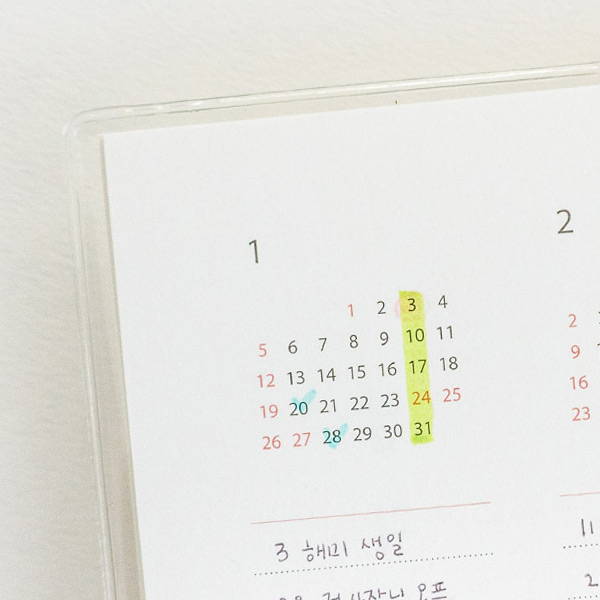 Clear PVC cover - Eedendesign 2020 Month and note dated monthly diary planner