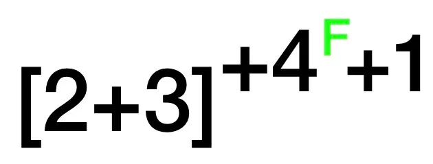 Mathematical expression showing a formula with brackets and variables.