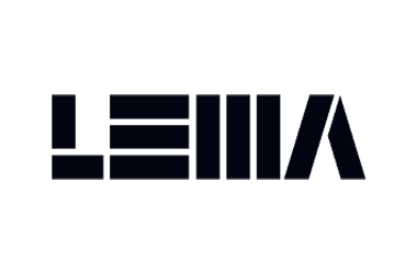 Logo of Lema in dark font on a white background.