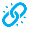 Cyan icon of chain link