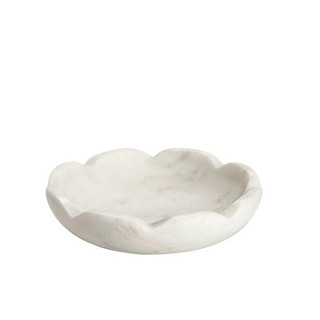 Round Marble Scalloped Bowl