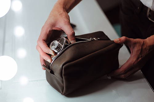 Leather Dopp Kit - Brown