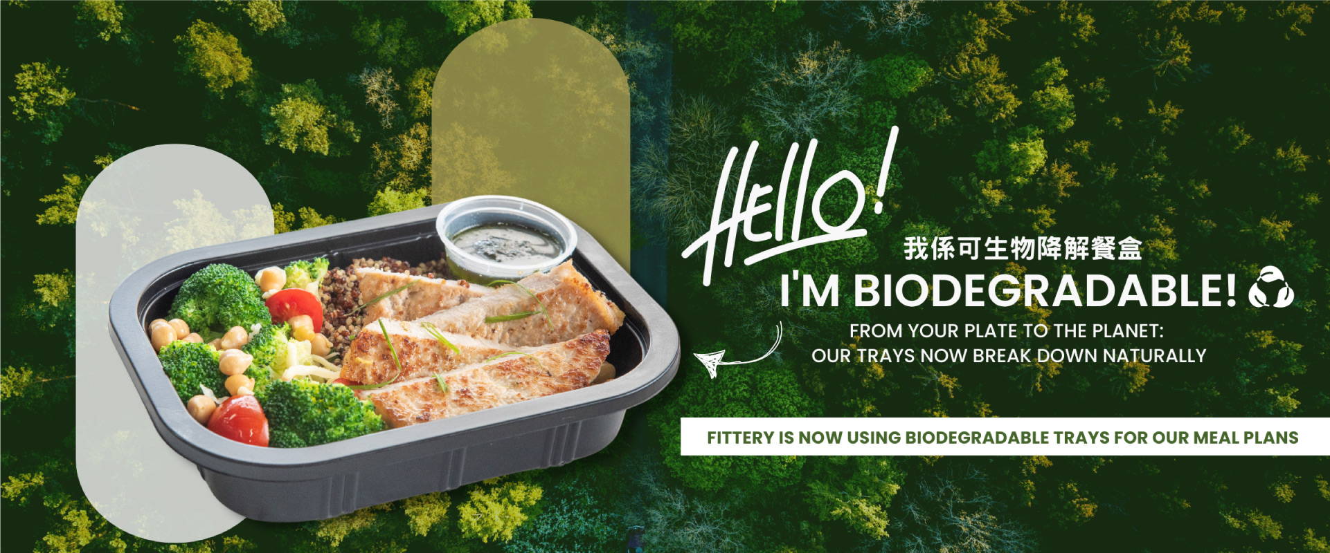 FITTERY 現在在我們的膳食計劃中使用可生物降解的托盤