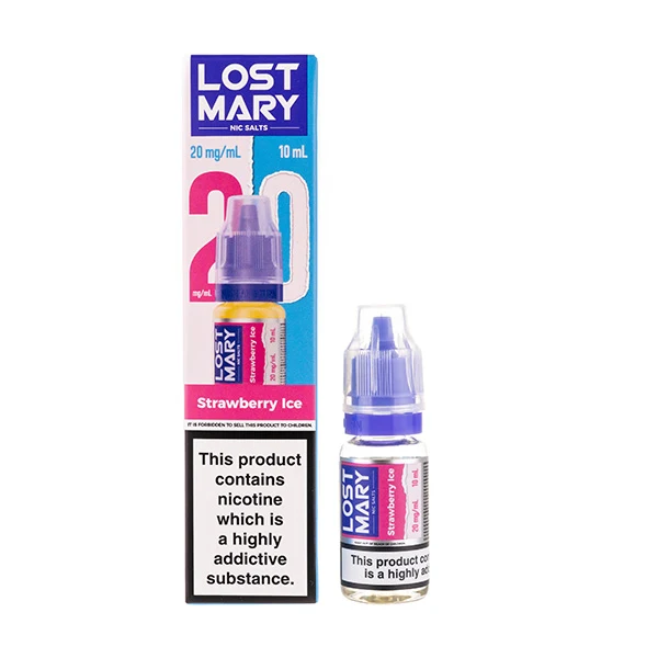 A picture of a Strawberry Ice Nic Salt E-Liquid by Lost Mary.