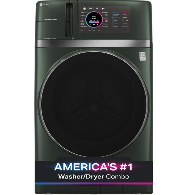 Washer/dryer combo with digital display, labeled America's #1.