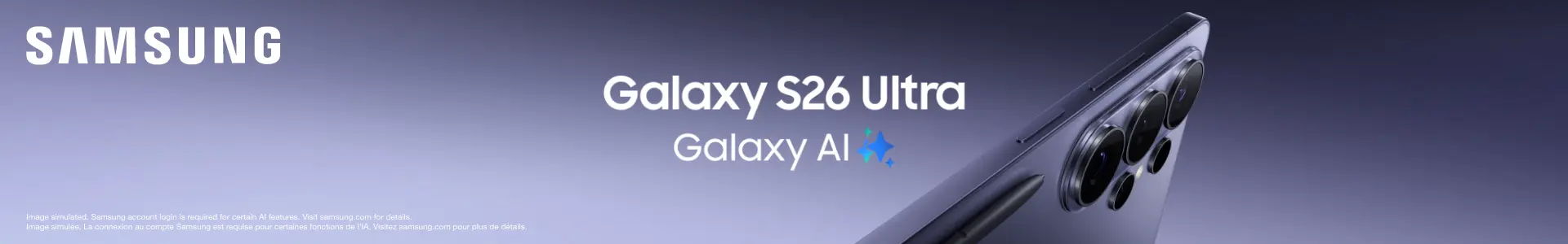 Samsung Galaxy S26 Ultra promotional image.