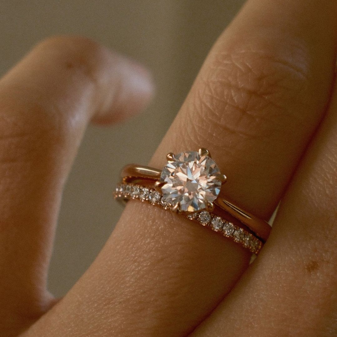 6 Prong Cathedral with Slim Diamond Band