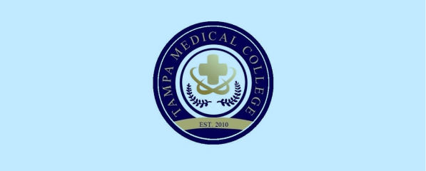 Tampa Medical College logo with a blue background. Established 1900.