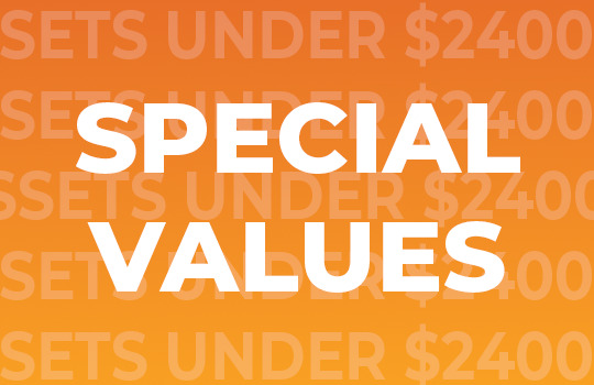 Text promoting special values for items under $2400.
