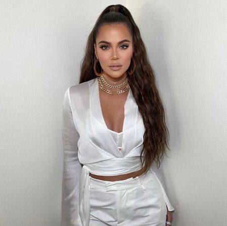 Khloe Kardashian wearing Galvan London V-Neck Long Sleeve Satin Back Crepe White Top