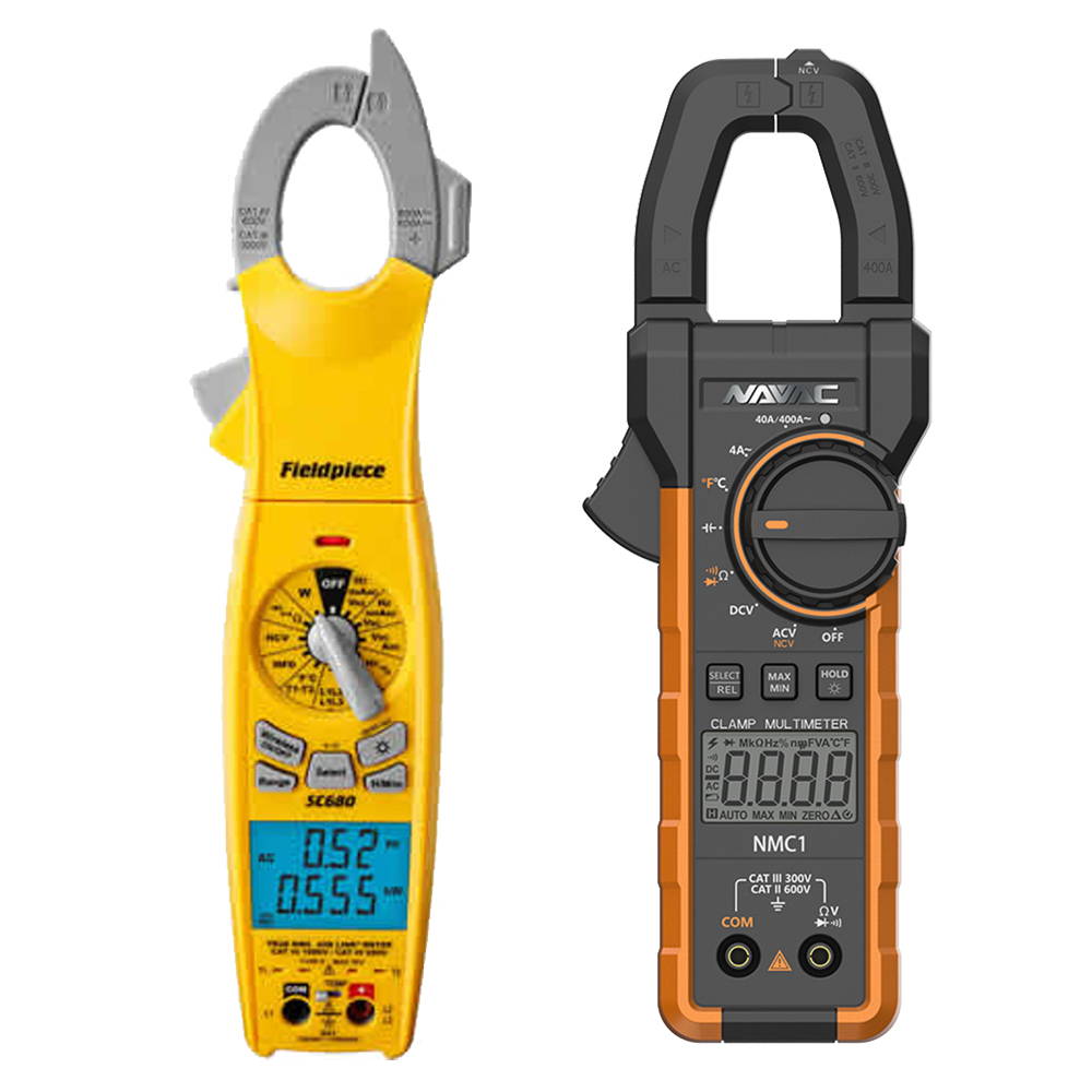Fieldpiece SC680 and NAVAC NMC1 Electrical Clamp Meters