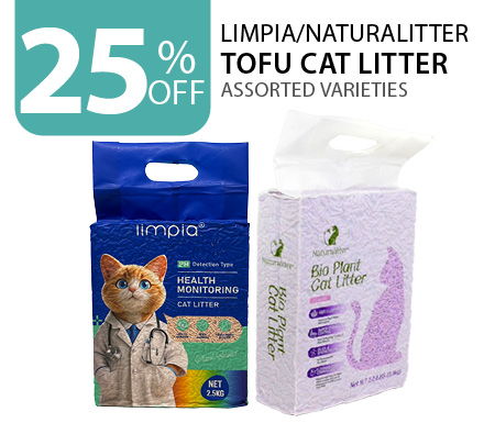 25% off Limpia/Naturalitter Tofu Cat Litter