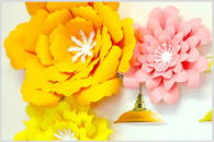 Orange, Yellow, Pink Flowers Classroom Decor Accent