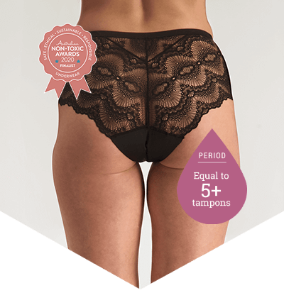Full Brief Lace Black - Pee Panties for Light Bladder Leakage - Just'nCase by Confitex