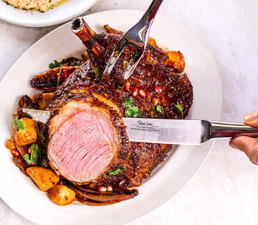 Harissa Roast Lamb with Mint Labneh & Jewelled Couscous