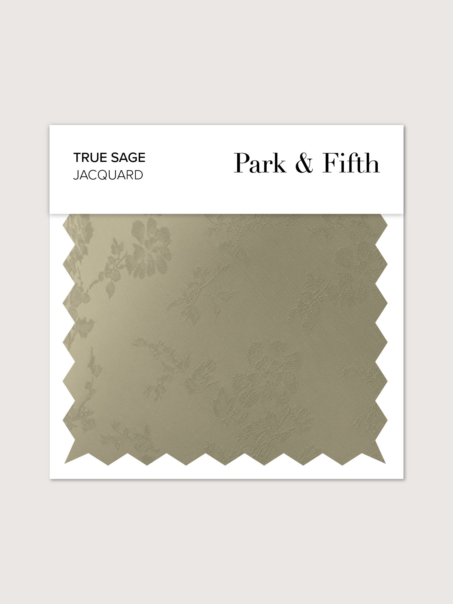 Swatch of True Sage Jacquard fabric by Park & Fifth.