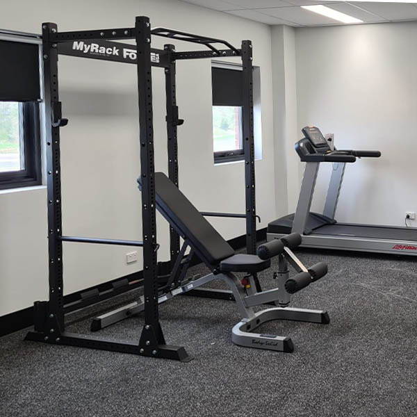 Fire Station Gym Fit Out equipped with the MyRack Power Rack, offering a robust and versatile platform for strength training