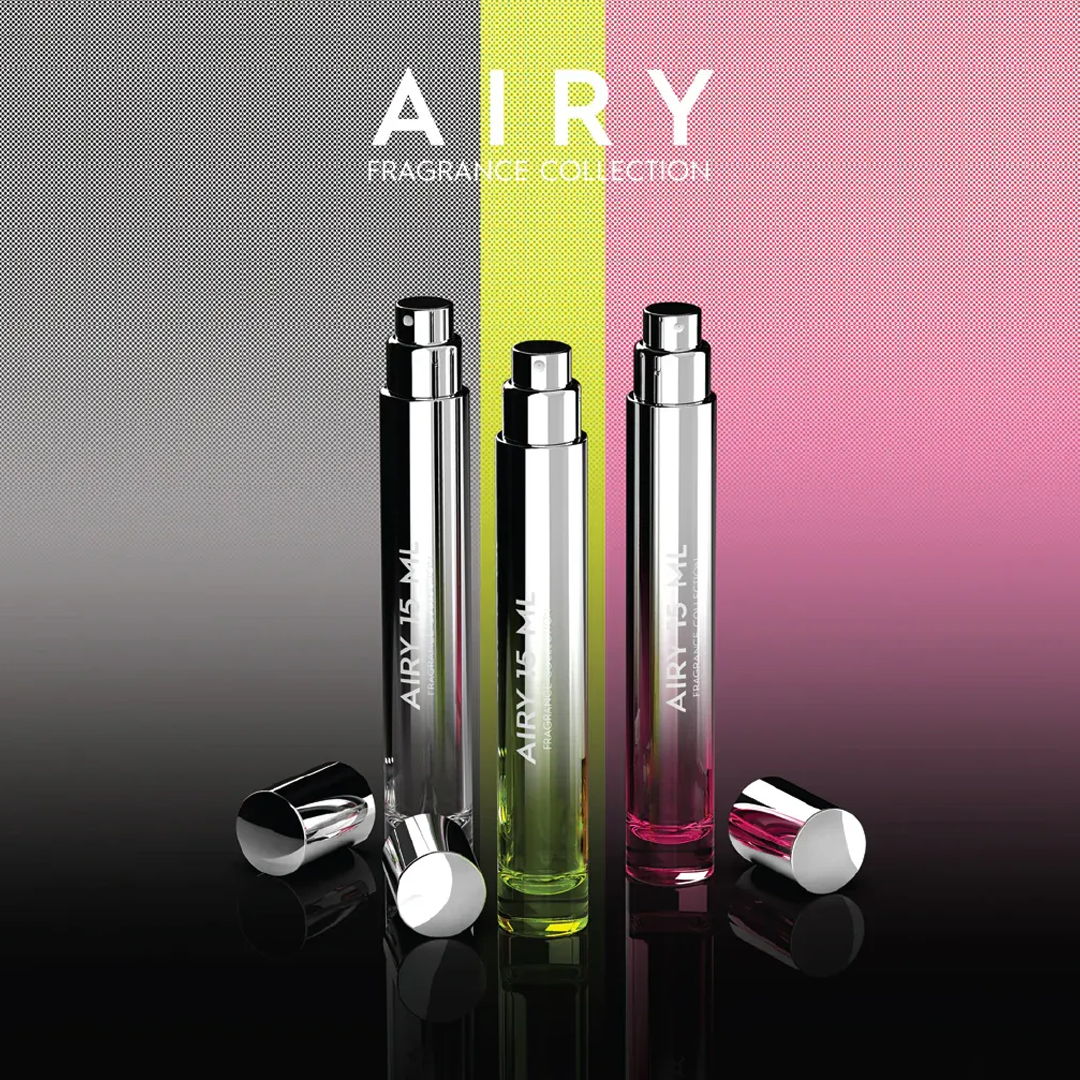 Three perfume bottles with the label 