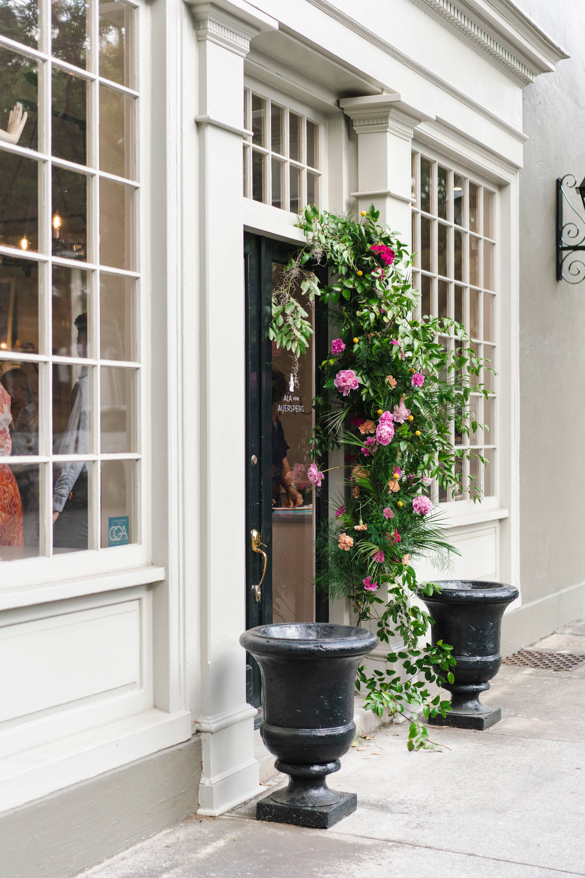 Front entrance to the Ala von Auersperg clothing store in Downtown Charleston South Carolina