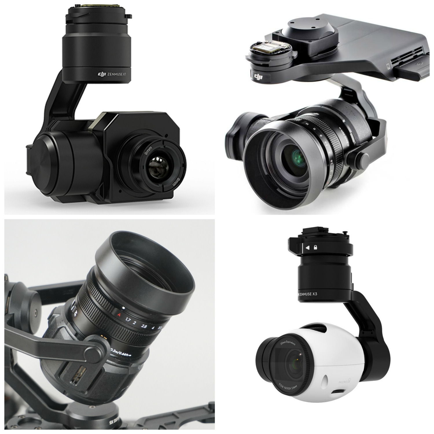 Various camera models displayed in a grid format.