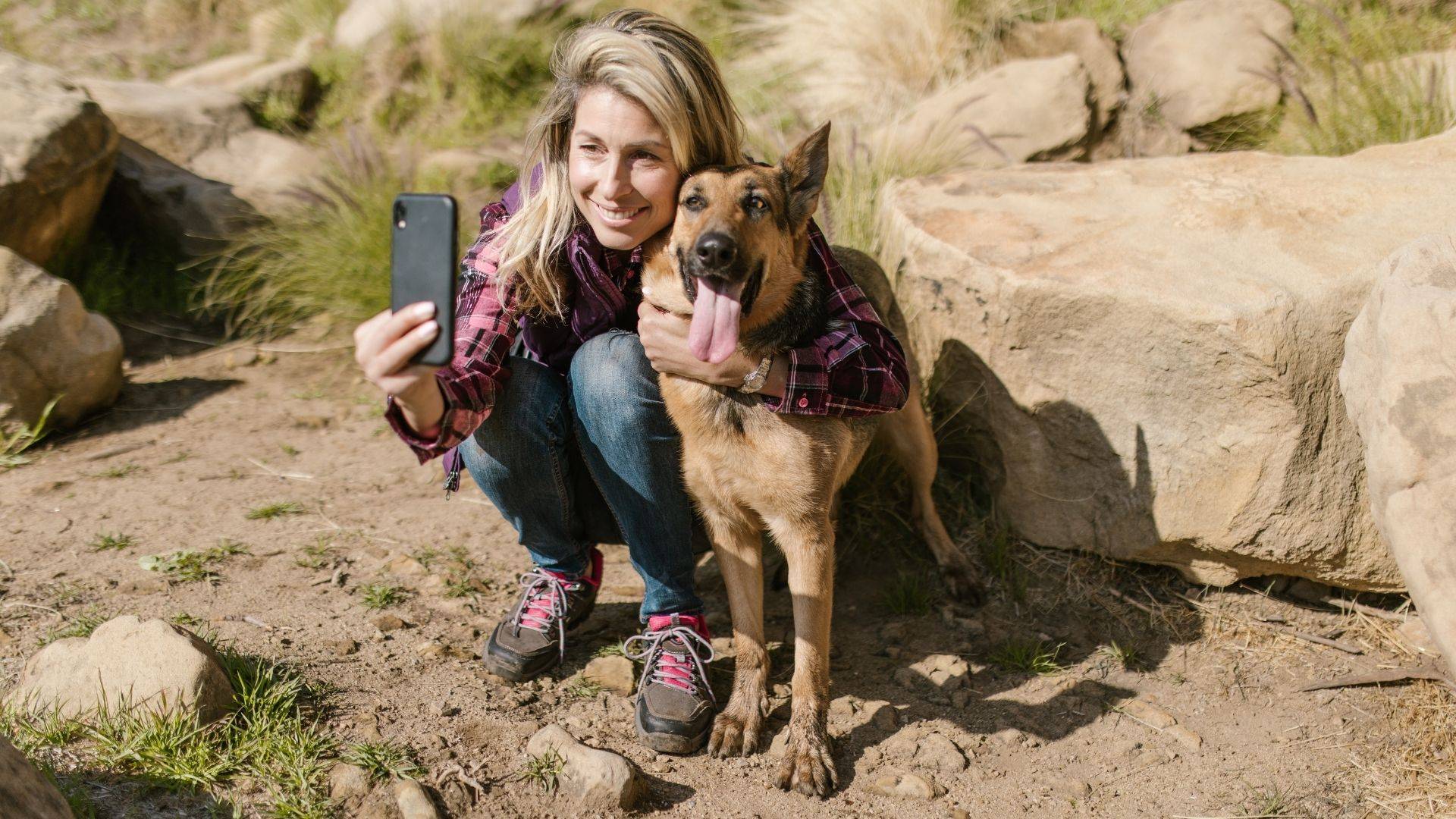 hiking with dog