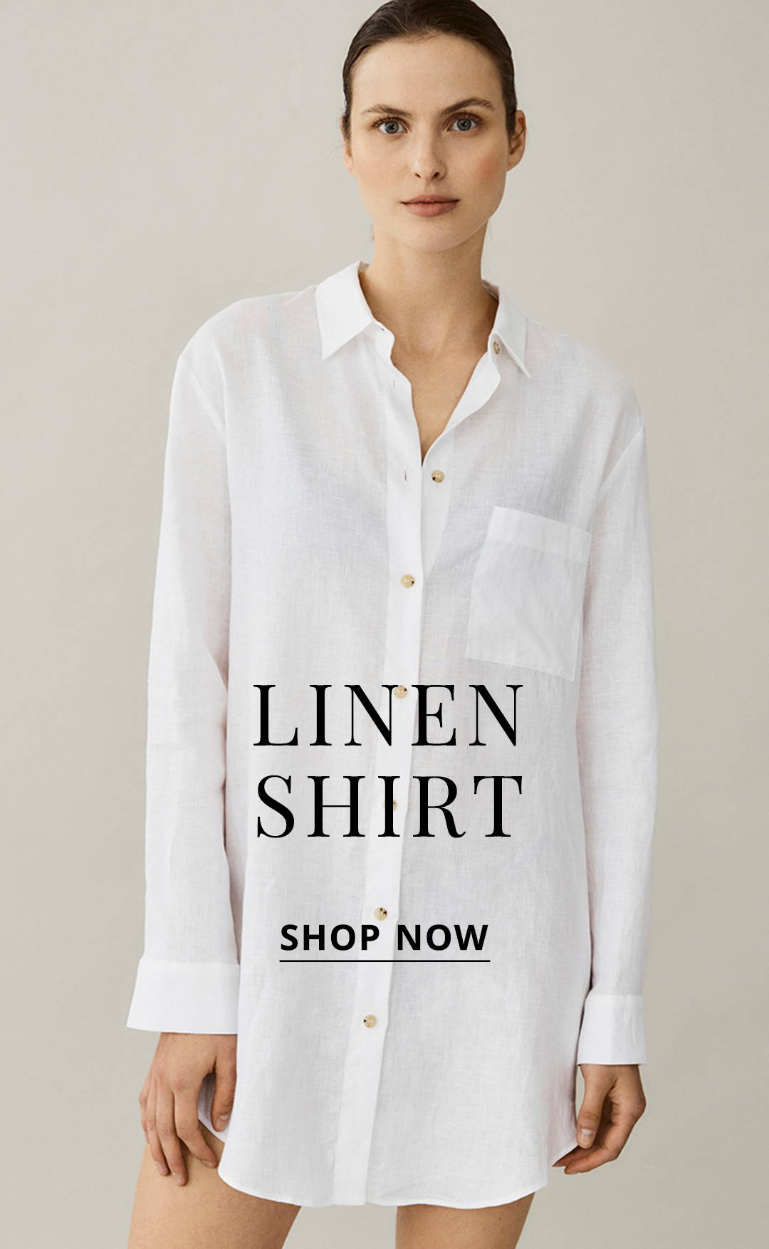White linen oversized boyfriend shirt