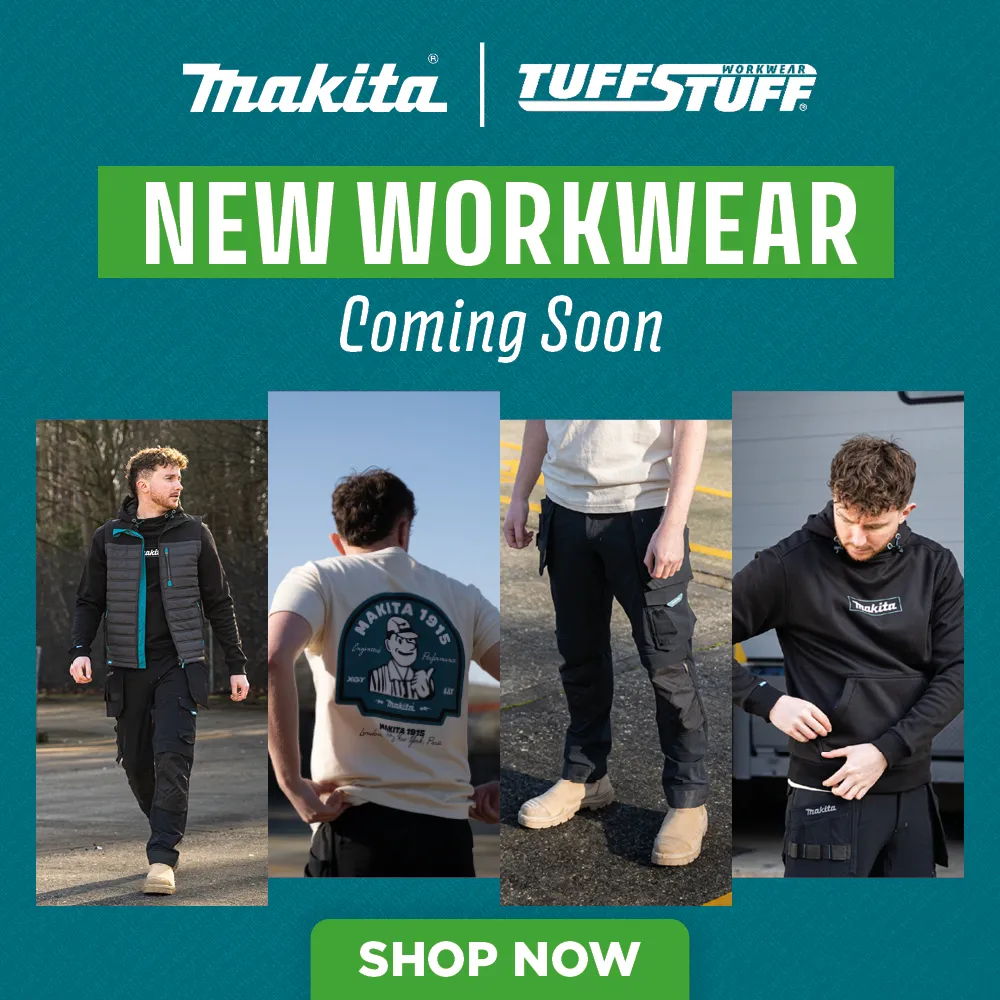 New workwear from Makita and TuffStuff coming soon. Shop now.