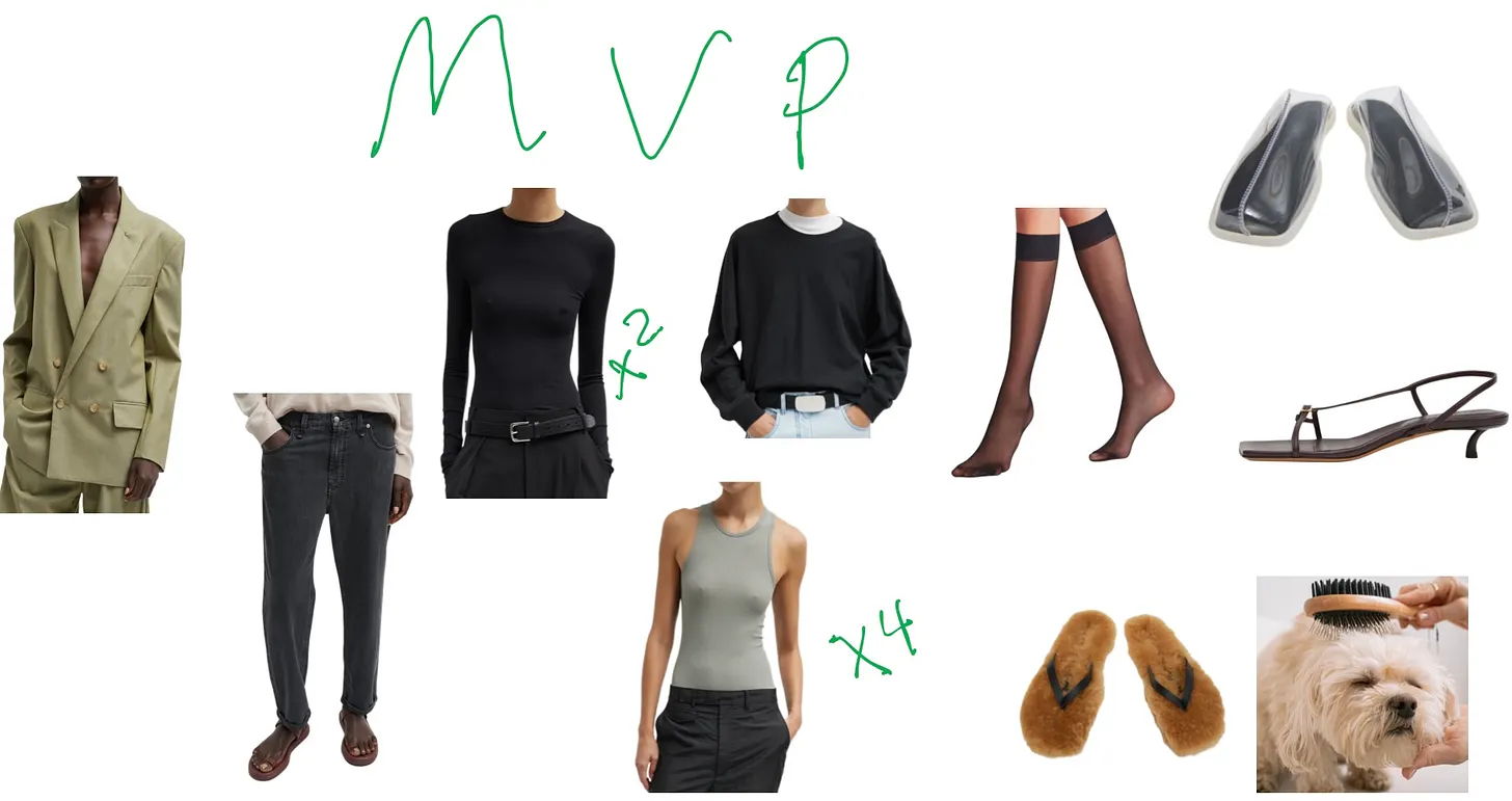 Collage of clothing items and accessories with 