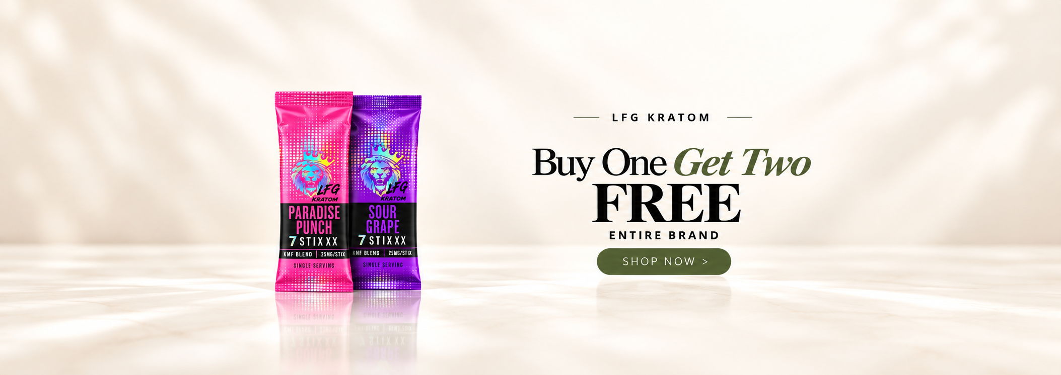 Two product bags with a promotional 