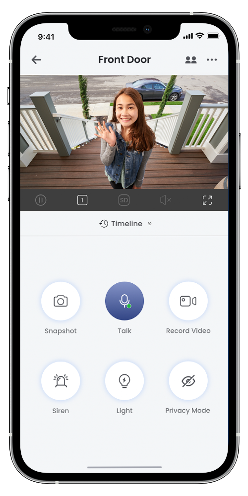 two-way talk screen on lorex home app