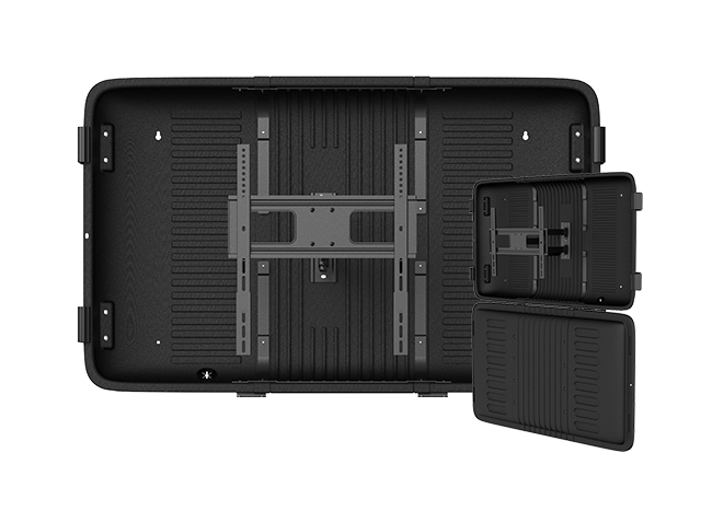 The TV Shield E-Series Outdoor TV Cover Front and Side View