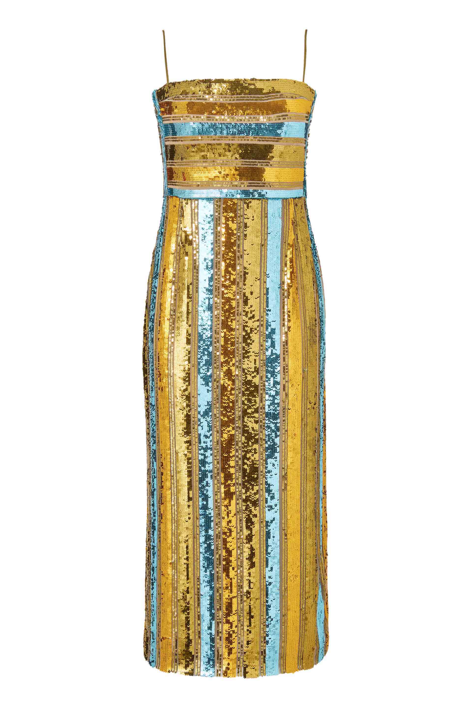 Galvan London Sequin Bustier Cocktail Dress