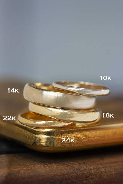 10k, 14k, 18k and 22k gold rings