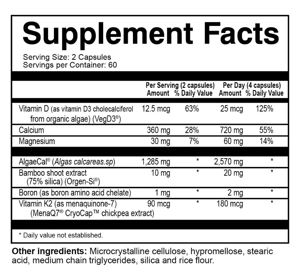 TrueOsteo facts panel