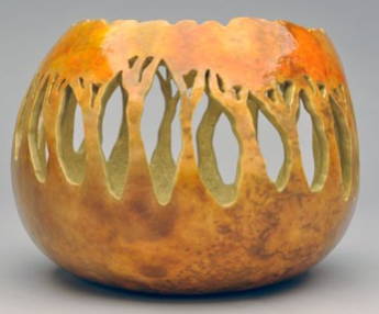 Gourd art by Claudia Herber