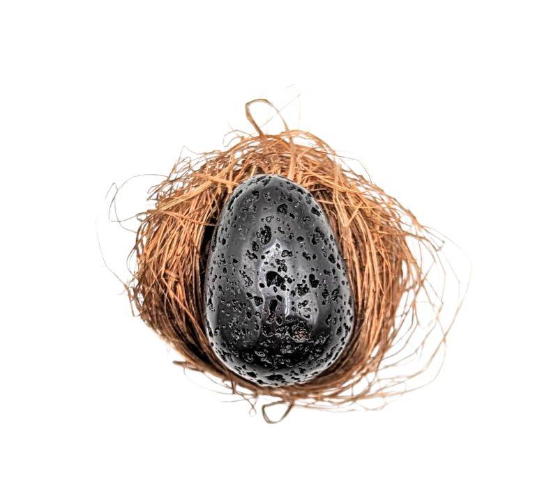 Black Lava Stone Thinking Egg