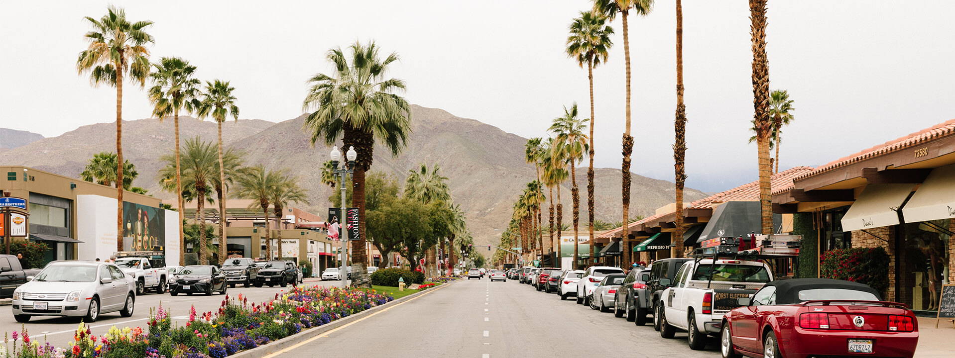 Downtown Palm Desert California mountain view